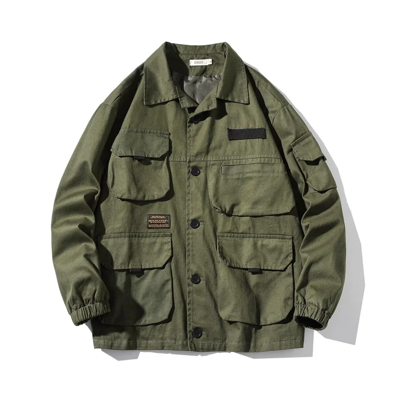 Thanksgiving Day Gifts Japanese Streetwear Army Green Plus Size Work ...