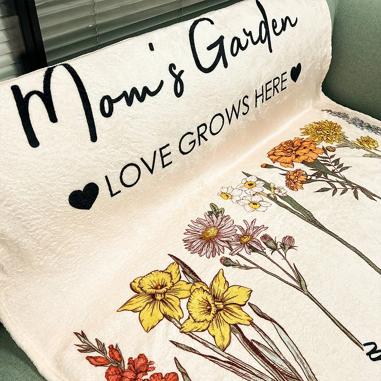 Mom's Garden is Her Children Customized Mom Blanket