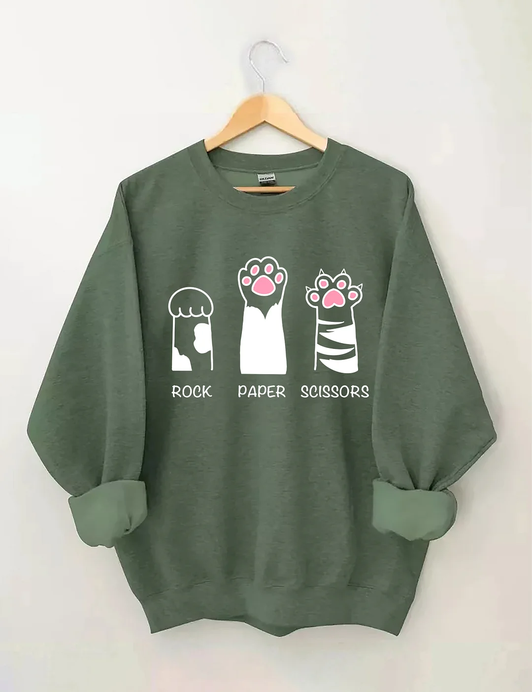 Rock Paper Scissors Cat Sweatshirt