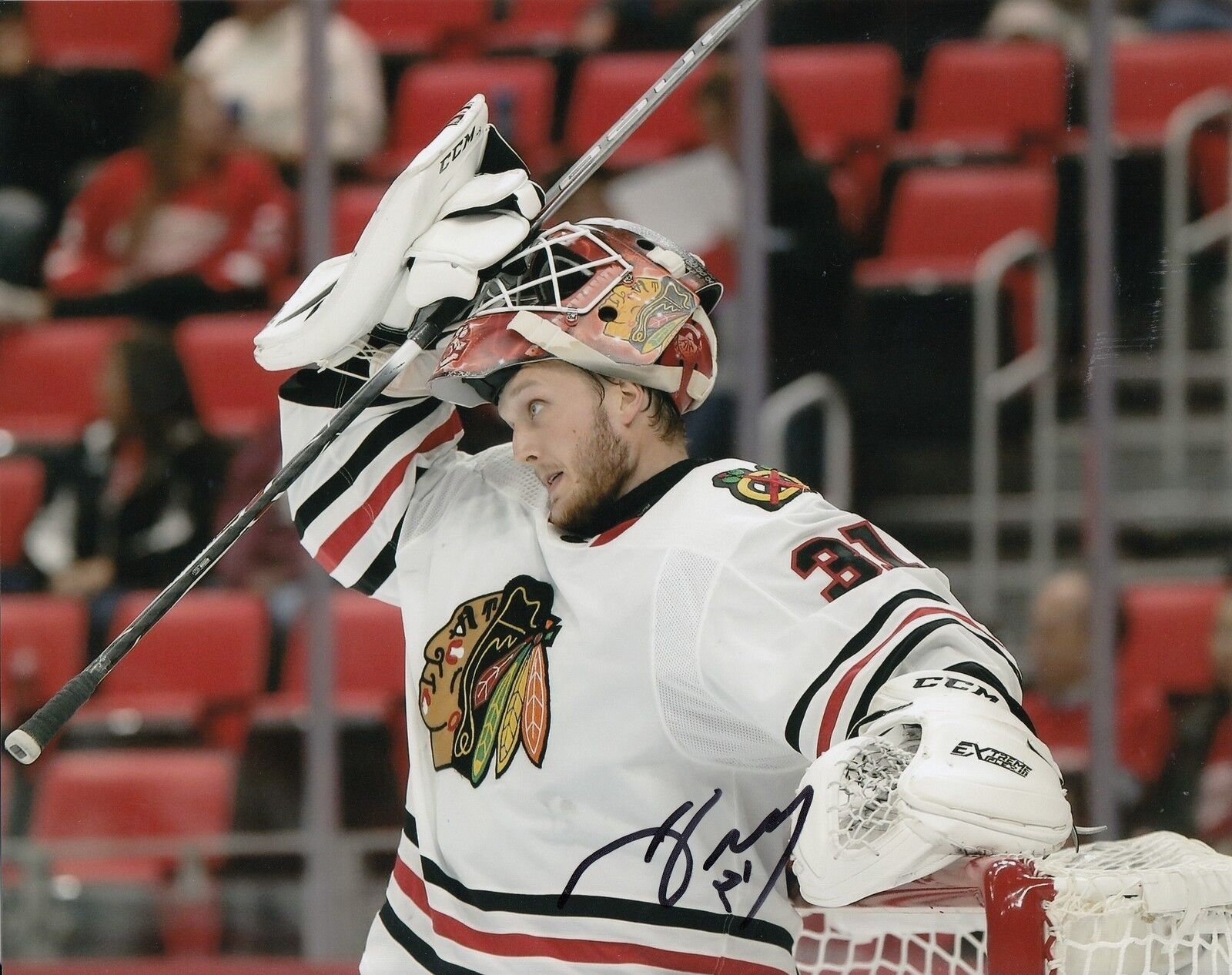 ANTON FORSBERG signed (CHICAGO BLACKHAWKS) autograph HOCKEY 8X10 Photo Poster painting W/COA #2