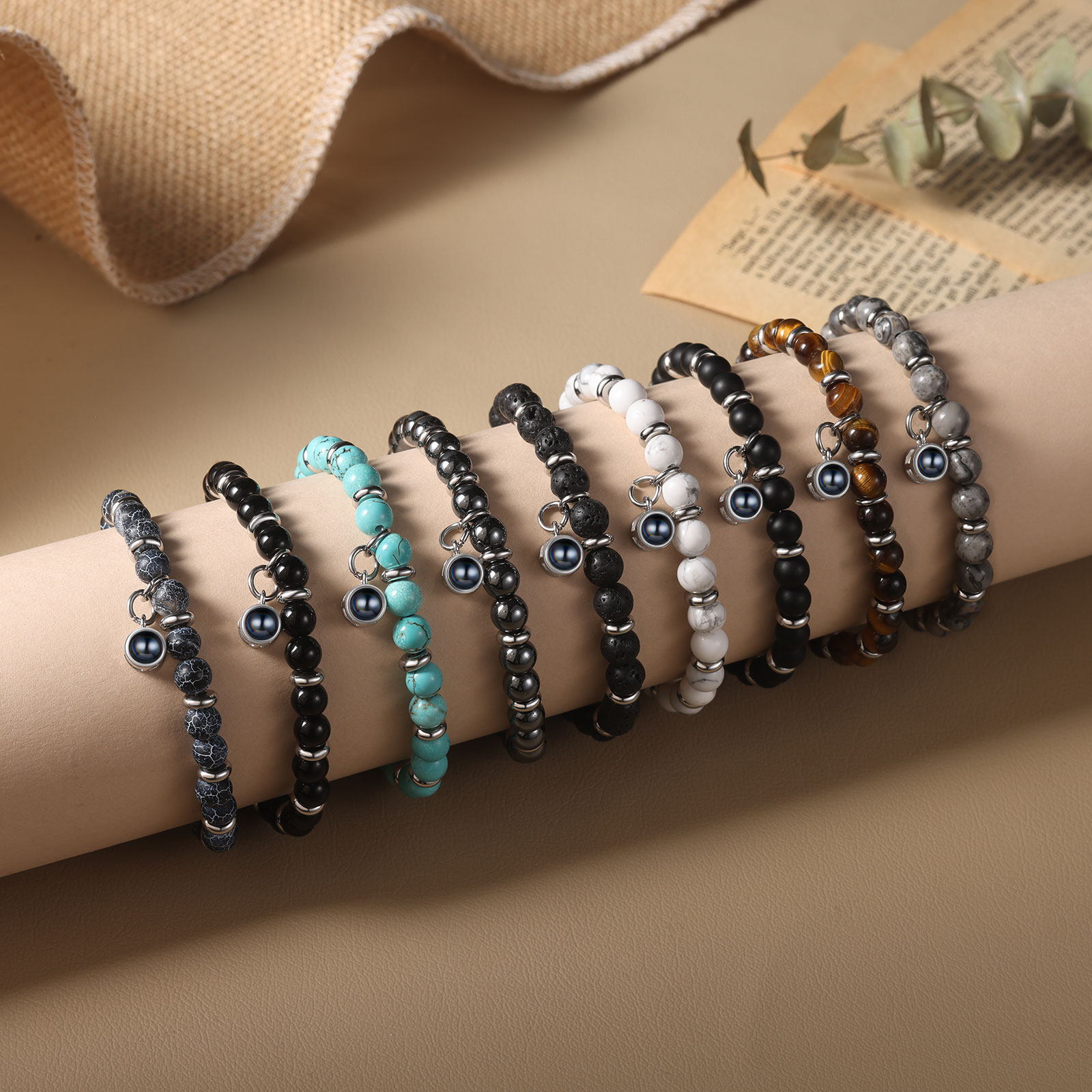 Braccialetto con proiezione personalizzato foto coppia amore Valentine 