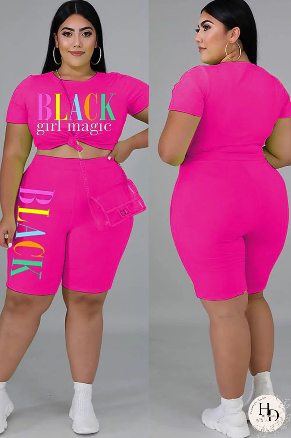 Light Blue Fashion Casual O Neck Letter Print Two Piece Suits Stitching Plus Size