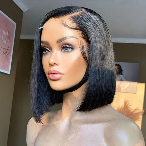 Wignee Straight Bob 200% Density 4x4 & T Part Lace  Human Hair Wigs Wignee hair