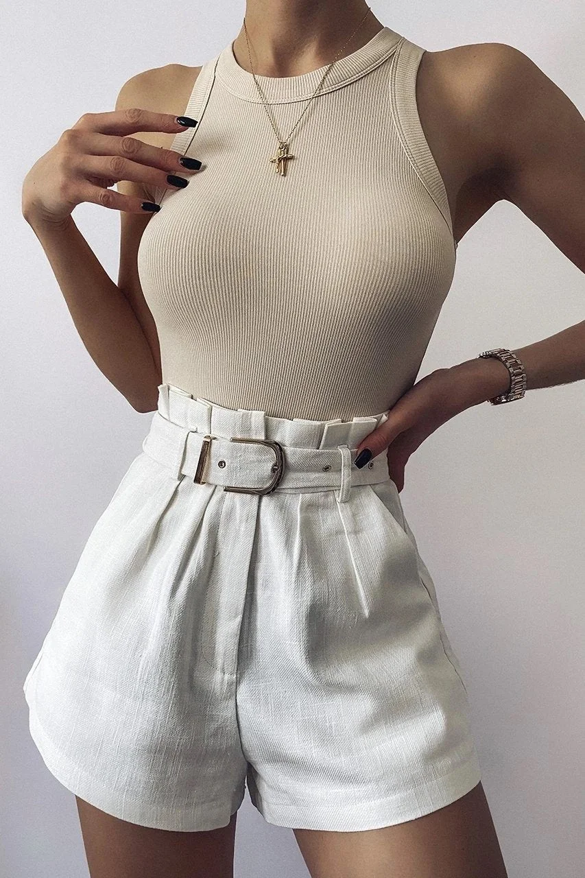 wsevypo Women Solid Color Tank Top Summer Casual Round Collar Sleeveless Ribbed Vest Basic Tops Chic Lady Slim Fit Tanks 8Colors