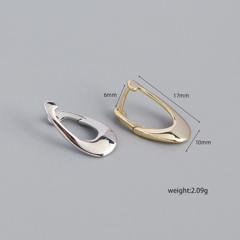 925 Sterling Silver No Inlaid Geometric Earrings