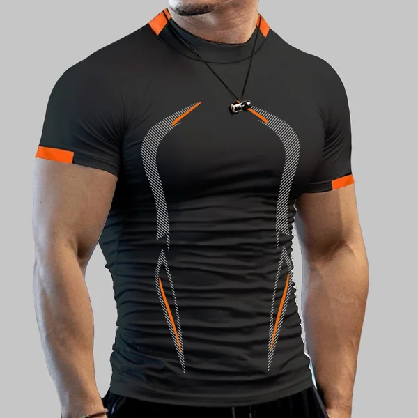 Men's Fitness Training Breathable Quick Dry Sports Short Sleeve