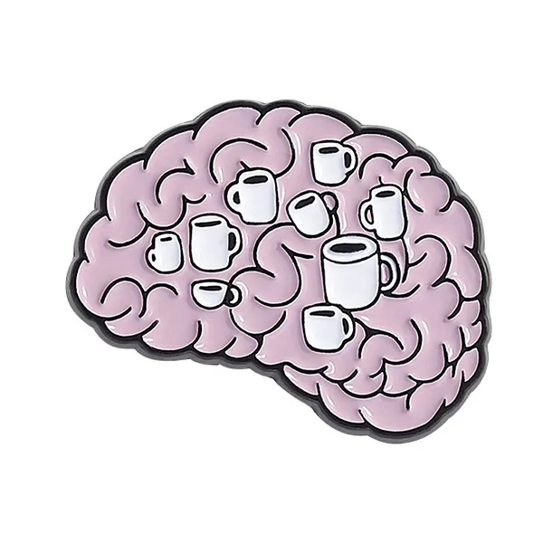Foto del pin Cerebro Cafetero Feliz