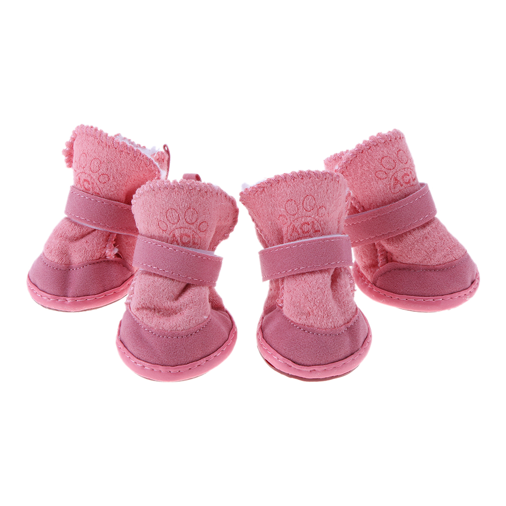 

4pcs Pet Winter Shoes Boot Anti-slip Shoes Footwear for Small Dog Puppies, Brown, 501 Original