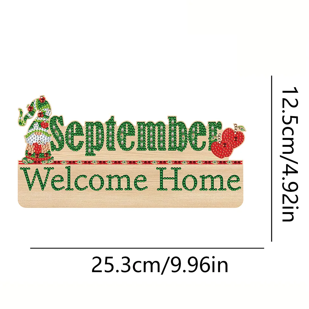 DIY Wooden Calendar September DIY Diamond Art Craft Wall Hooks for Beginners Adults