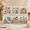 6pcs Diamond Painting Dream Girl Greeting Card Kits with Envelopes for Family Friend Gifts