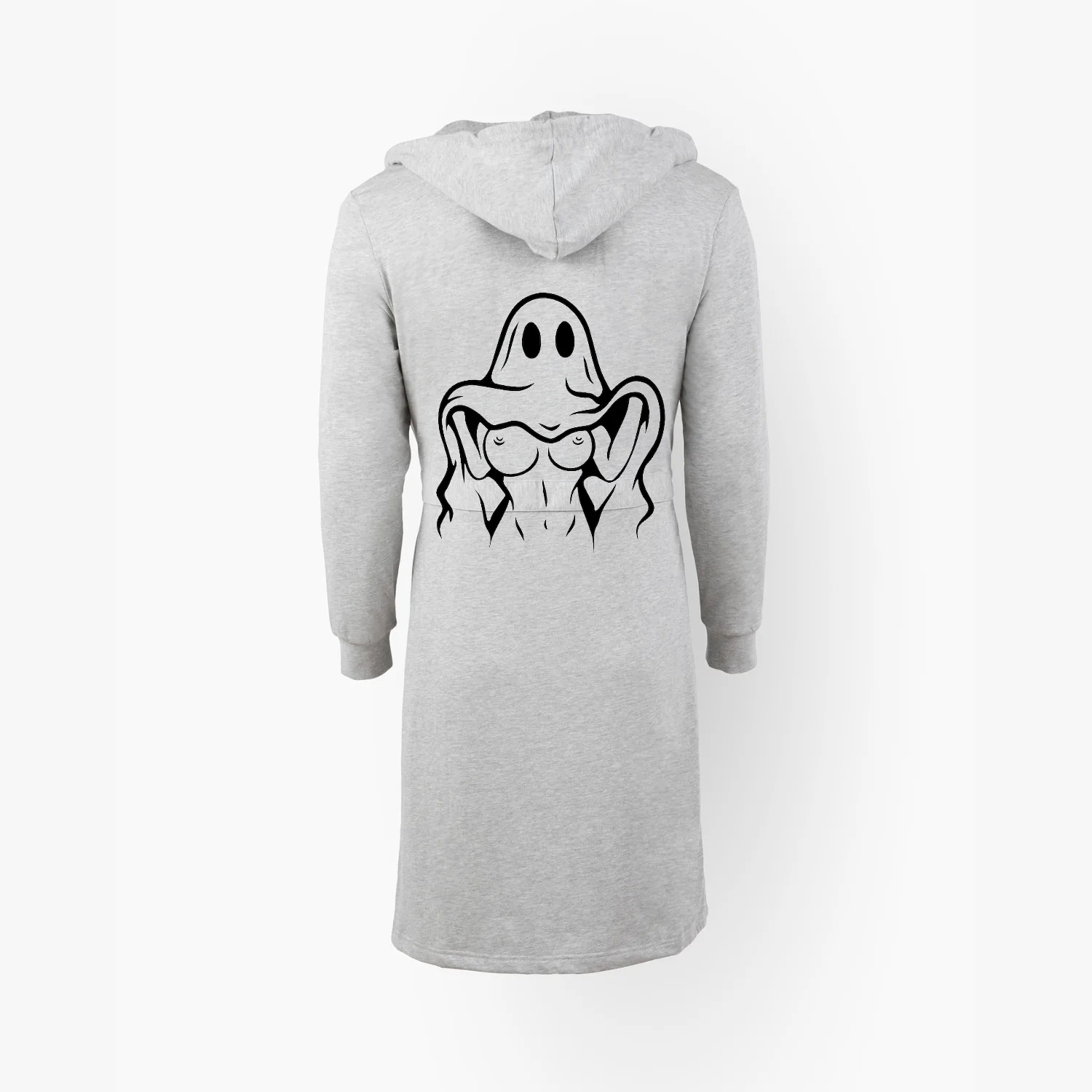 Naughty Ghost Sexy Boobs Graphic Print On Hooded Robe