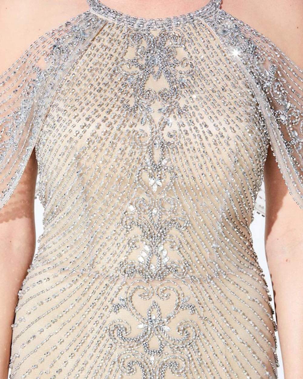rhinestone mesh gown