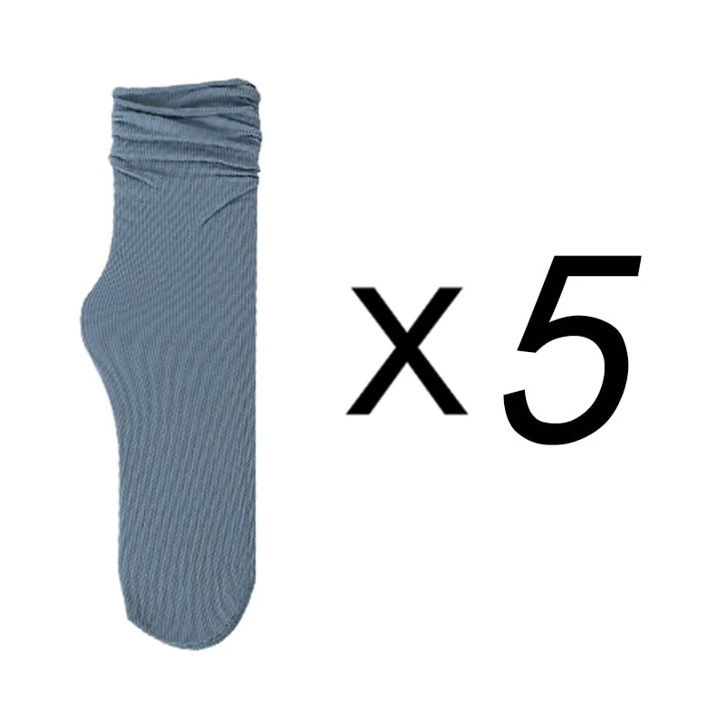 5 Pairs Women High Soft Velet Loose Socks Frilly Solid Socks for girls Breathable Men's socks One size Unisex