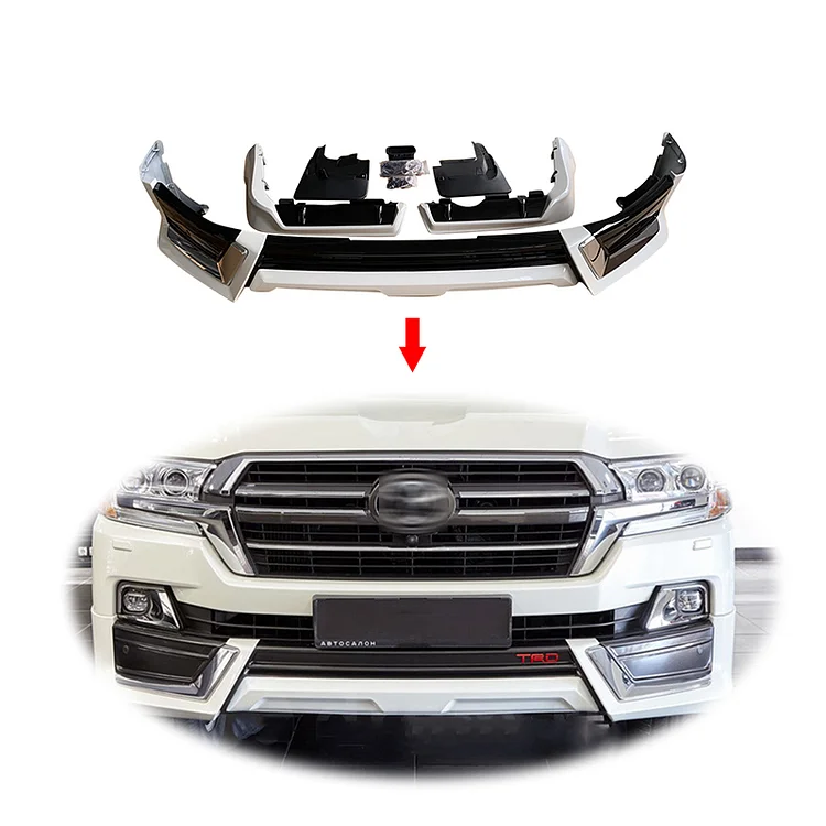 Upgrade to TRD style lc200 body kit front bumper lip for toyota lc200 land cruiser LC200 bodykit 2008-2017 rear bumper sopiler ITN Auto