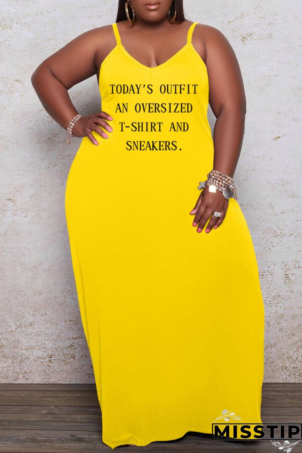 Brown Sexy Casual Letter Print Solid Backless Spaghetti Strap Long Dress Plus Size Dresses