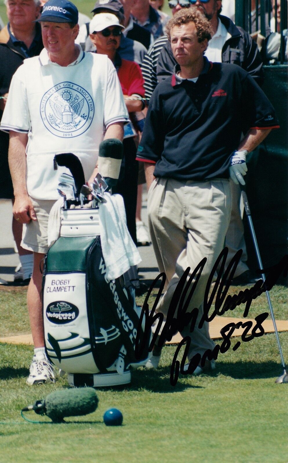 BOBBY CLAMPETT hand-signed FANTASTIC YOUNG GOLF CLOSEUP authentic w/ UACC RD COA