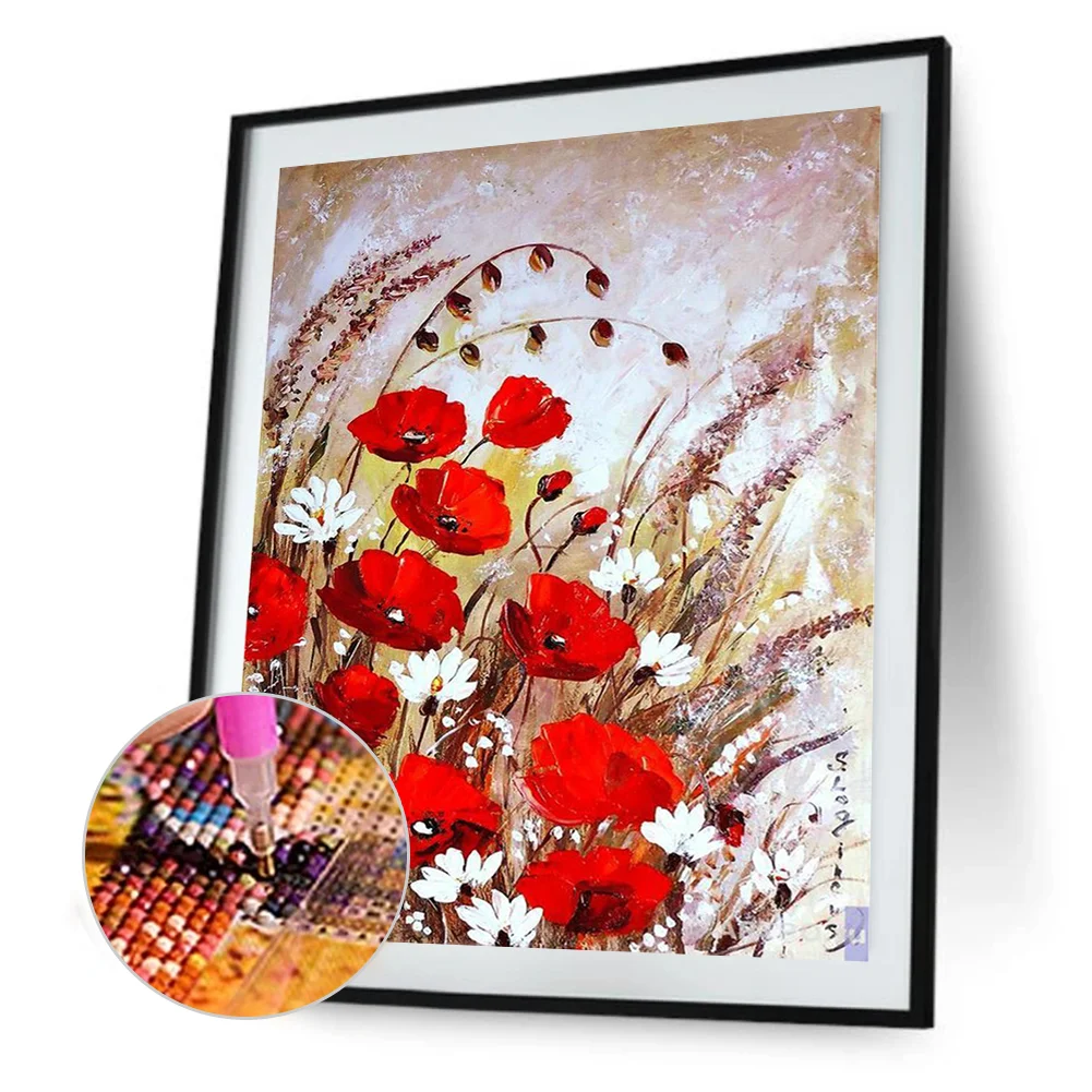 Diamond Painting - Full Square Drill - Poppy Flower(20*30 - 50*70cm)