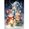 Diamond Painting -DIY Full Square Drill Cats With Christmas Hat