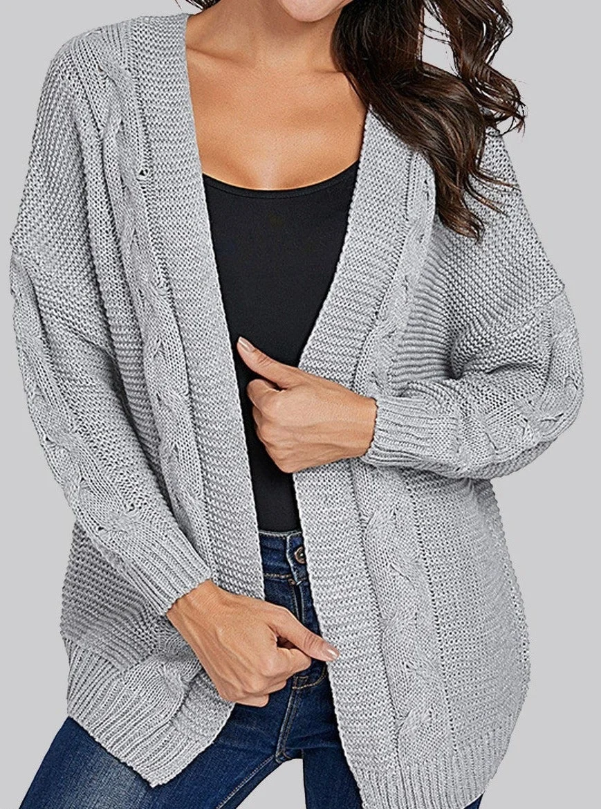 Casual Solid Color Long-Sleeved Cardigan | IFYHOME