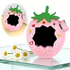 Protective Skin Cover with Lanyard Cute Protective Cover Strawberry Design Protector Sleeve Skin for Tamagotchi Paradise Electronic Pet