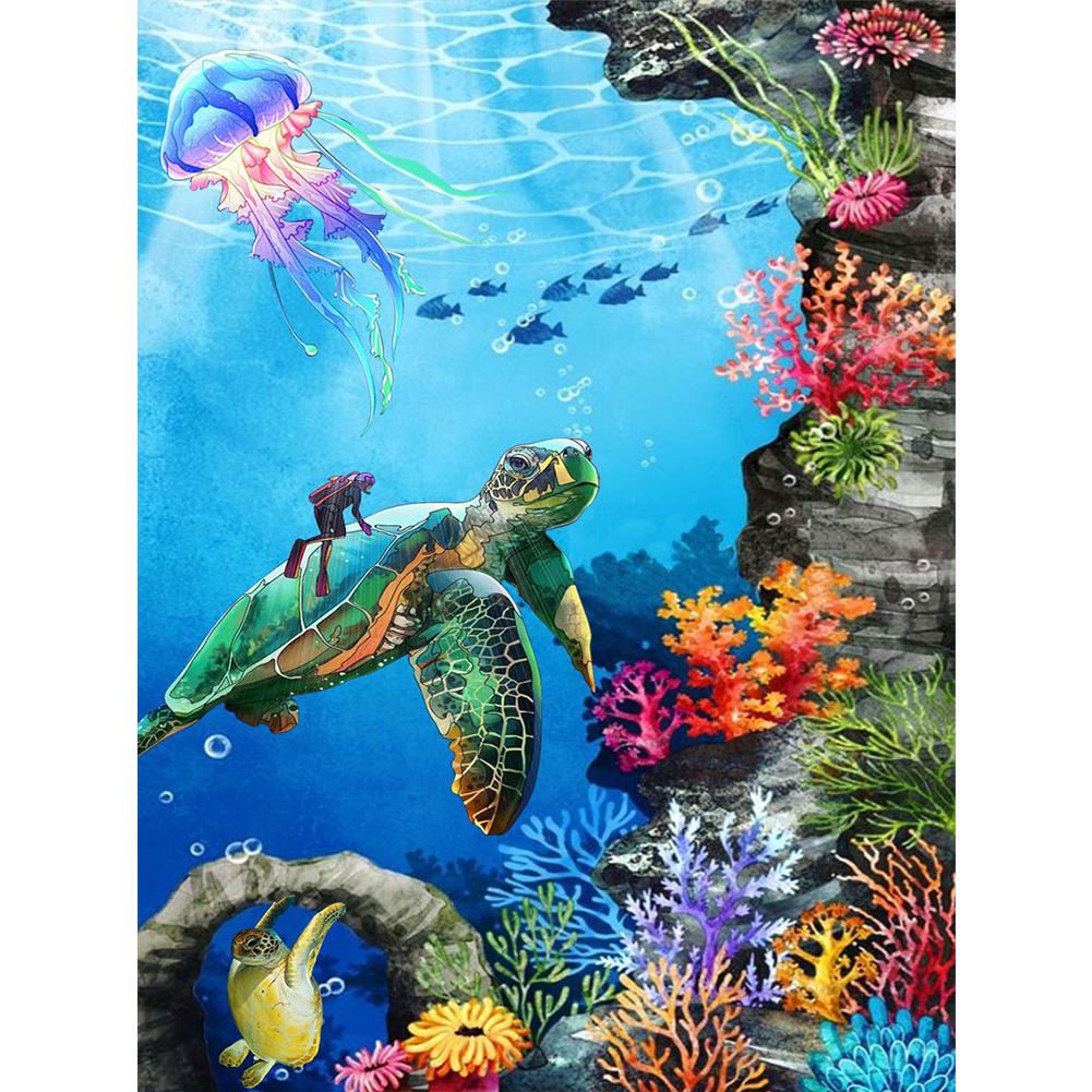 

(Multi-Size) Underwater World - Round/Square Drill Diamond Painting, Square diamond 40*50cm, 501 Original