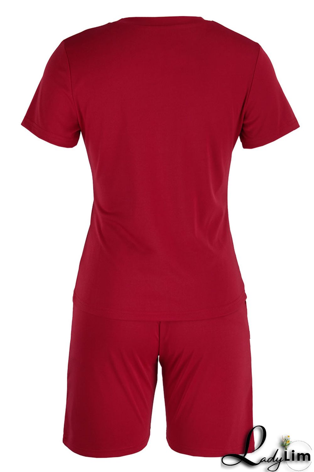 Yellow Casual Print Patchwork O Neck Short Sleeve Two Pieces