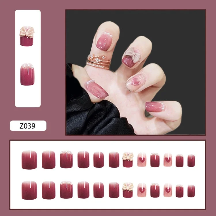 24Pcs/Set 3D Butterfly Three Dimensional Bow Bride Fresh and Elegant White Wear Remov DIY Manicure Nail Art Tools-Nail Inspo