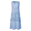 Women's Dress Set Lace Dress Midi Dress Light Blue Green Gray Half Sleeve Floral Embroidered Layered Patchwork Fall Spring Crew Neck Elegant Chinoiserie 2022 M L XL XXL XXXL 4XL 5XL