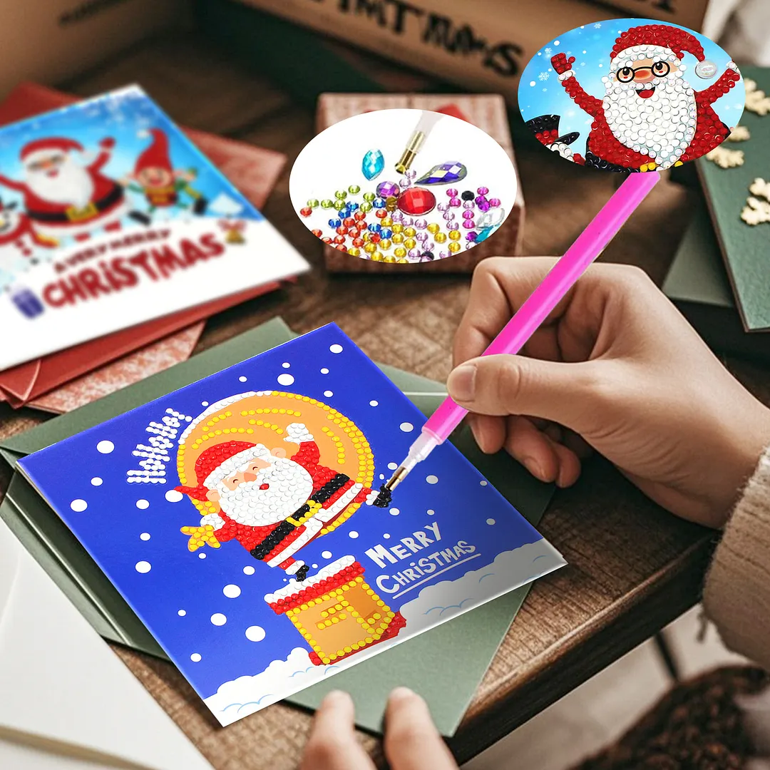 8PCS Winter Animals DIY Diamond Painting Greeting Card Kits with Envelopes Diamond Art Greeting Cards Diamond Art Cards Kits for Adults DIY Crafts Family Friend Gifts
