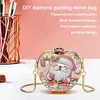 Santa Claus DIY Diamond Painting Shoulder Bag for Coins Lipstick Earphones Gifts