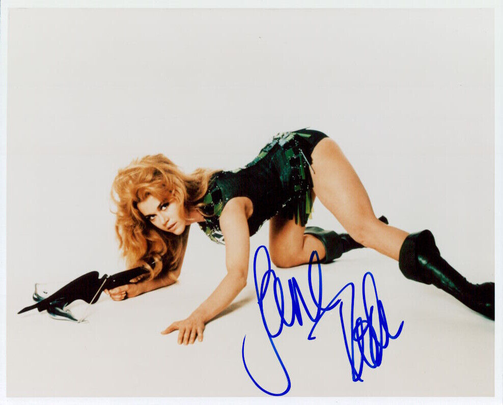 Jane Fonda (Barbarella) signed authentic 8x10 Photo Poster painting COA