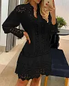 Guipure Lace Patch Shirt Dress With Cami Dress