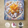 (Pre-Framed)Flower Heart-Special Shape Diamond Painting Kit(25x25cm)