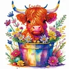 >SALE<DIY Partial Special Shaped Drill Diamond Painting Coloured Buckets Cattle30x30cm