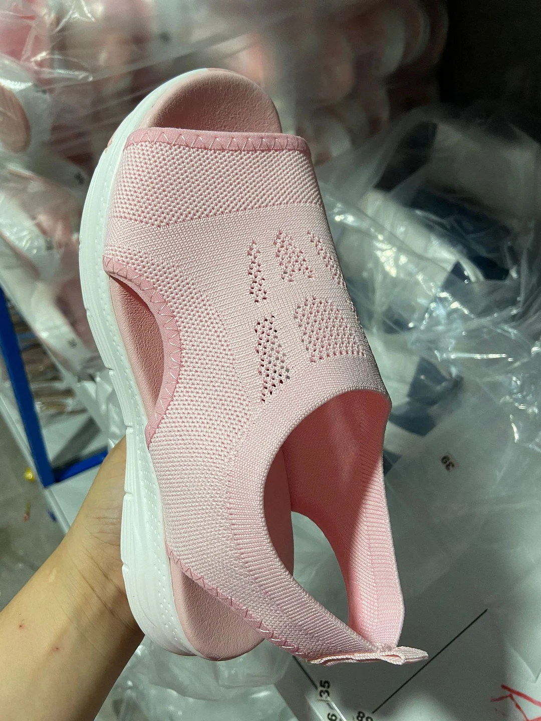 Breakj Breakj Sandals Women's Autumn And Summer Net Cloth Thick Soles Of The Pedal Fish Mouth Flying Leisure Sports Large-Size Sandals