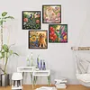 4Pcs Animals and Flowers Special Shaped DIY Partial Drill Diamond Painting Kit for Adults Beginners Home Decor Diamonds Paintings Gem Art 30x30cm