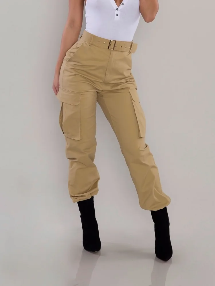 Ankle-Tied Casual Cargo Pants VangoghDress