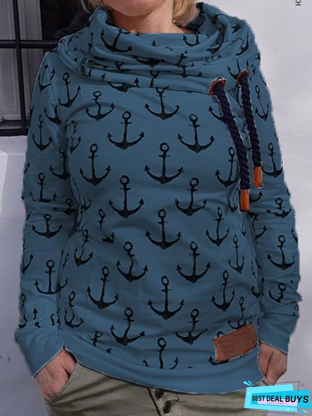 White Floral-Print Casual Sweatshirt