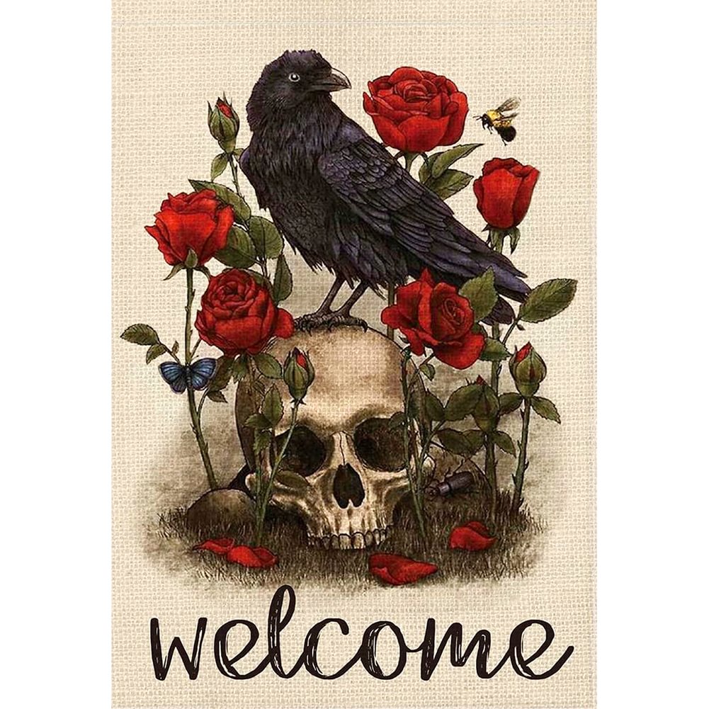Crow and Skull - 11CT Stamped/Counted Cross Stitch(35*51cm)