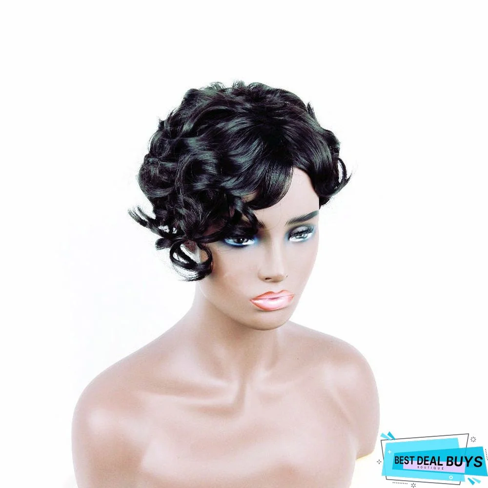 Fashion Short Curly Hair Female Small Curly Hair Natural Color