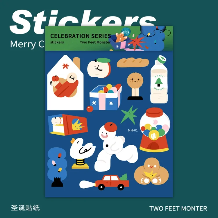 Two Feet Monster Christmas Sticker