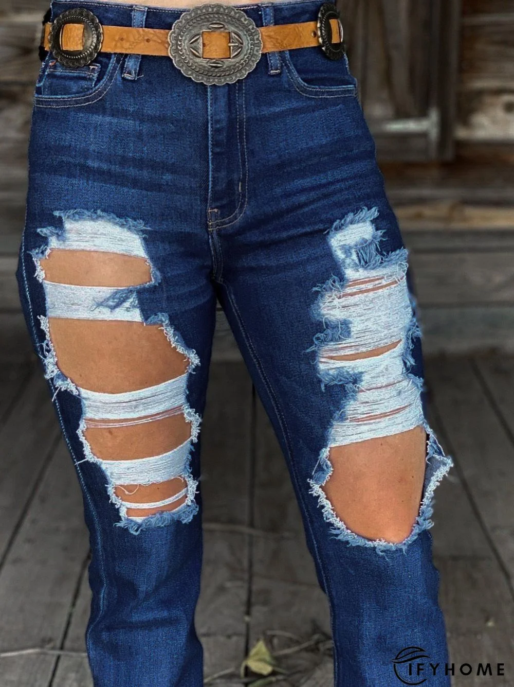 Blue Sheath Jeans | IFYHOME