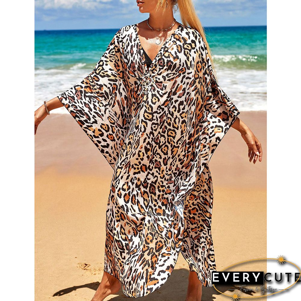 Leopard Print Long Kinimo Beachwear