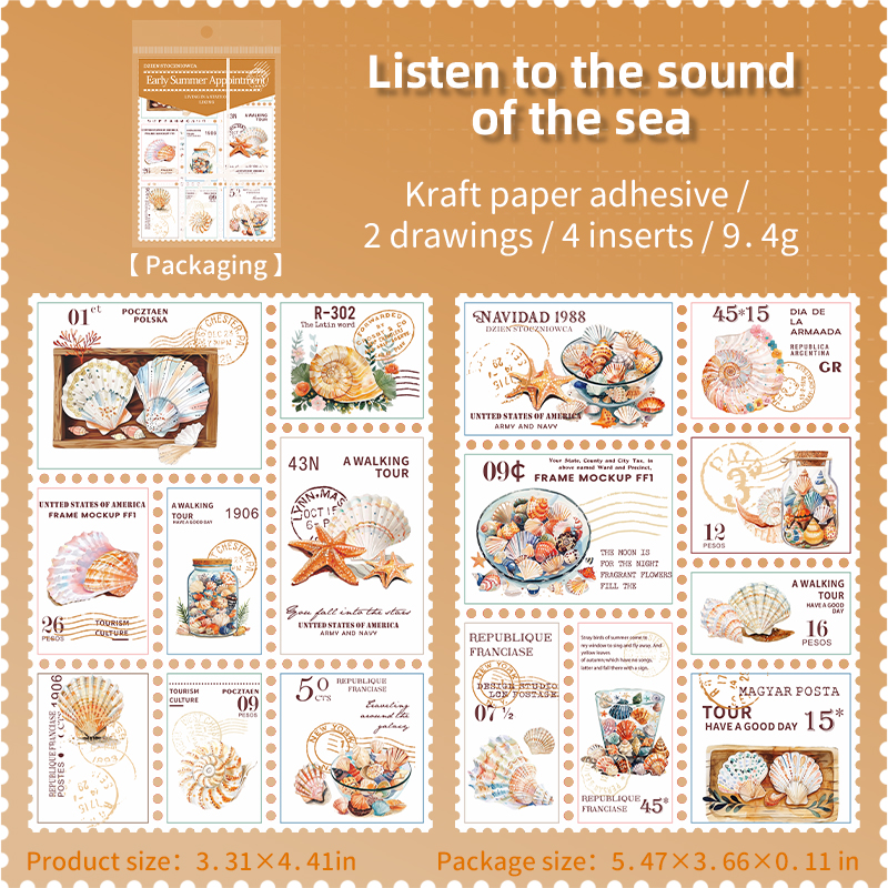 Stamp Sticker - Early Summer Appointment Series Vintage Reading Flower Landscape 