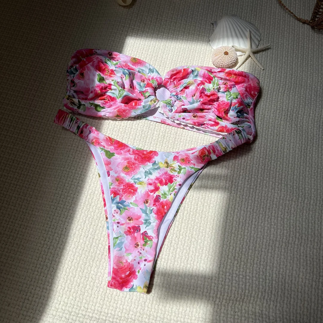 Uveng 2024 New Sexy Lace Thoracic Split Swimsuit Bikini Bikini