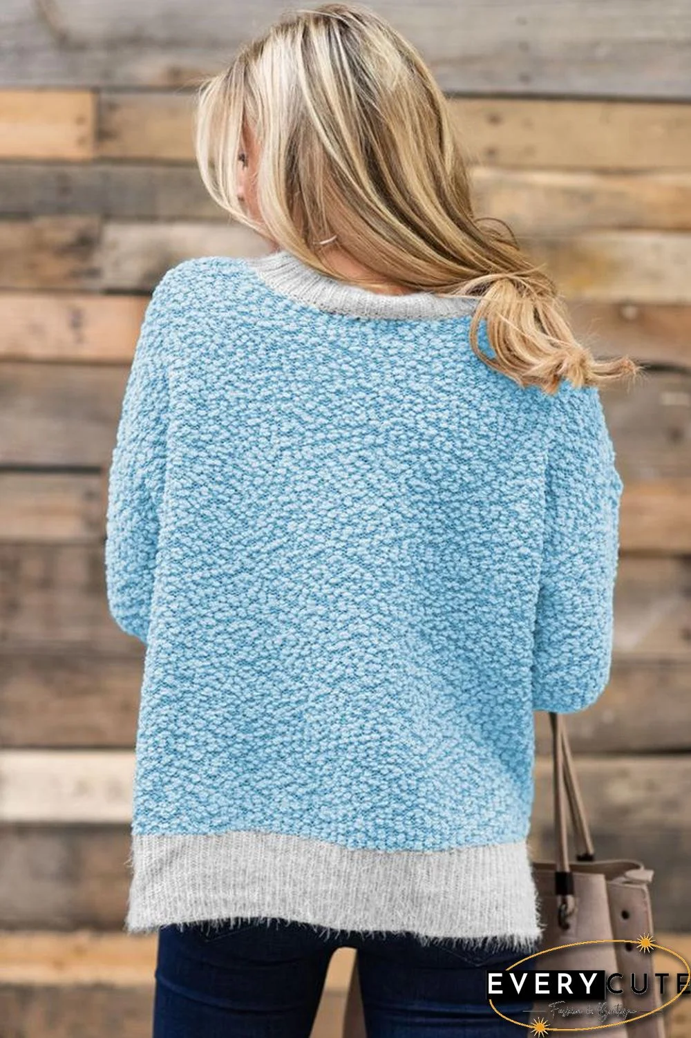 Sky Blue Popcorn Sweater