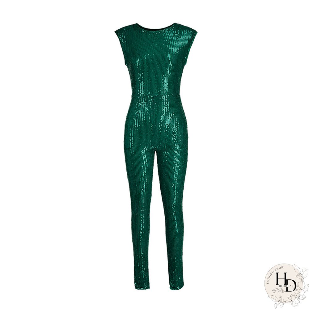 Silver Fashion Sexy Solid Without Belt O Neck Regular Jumpsuits