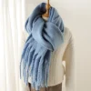 Women's Vintage Mohair Warm Extra Long Tassel Scarf by Inlyline