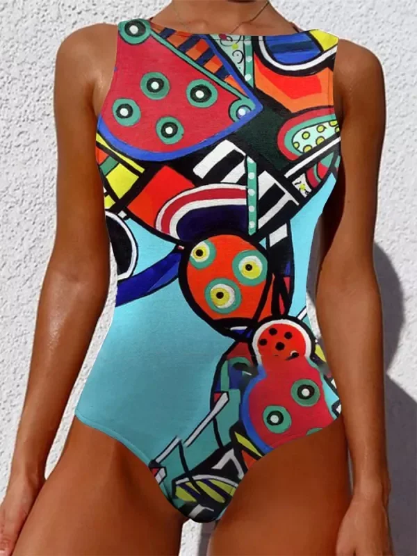 Woman Abstract Figure Swimsuit