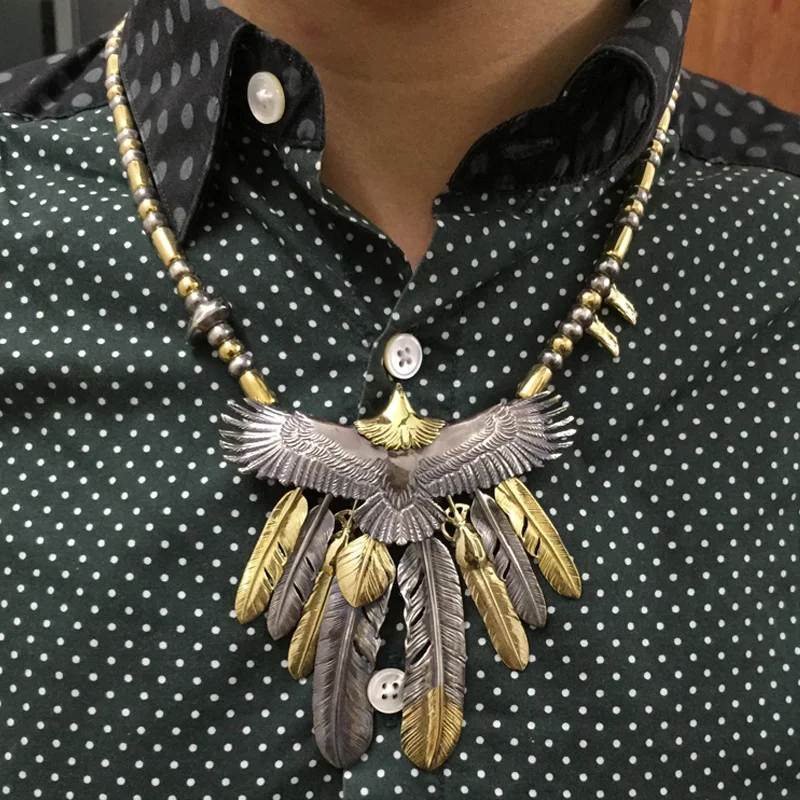 American Feather Eagle Solid Bead Necklace
